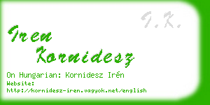 iren kornidesz business card